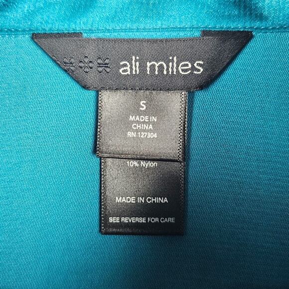 Ali Miles Button Up Shirt Small Blouse Modern Classic Timeless Blue Preppy - Picture 2 of 9
